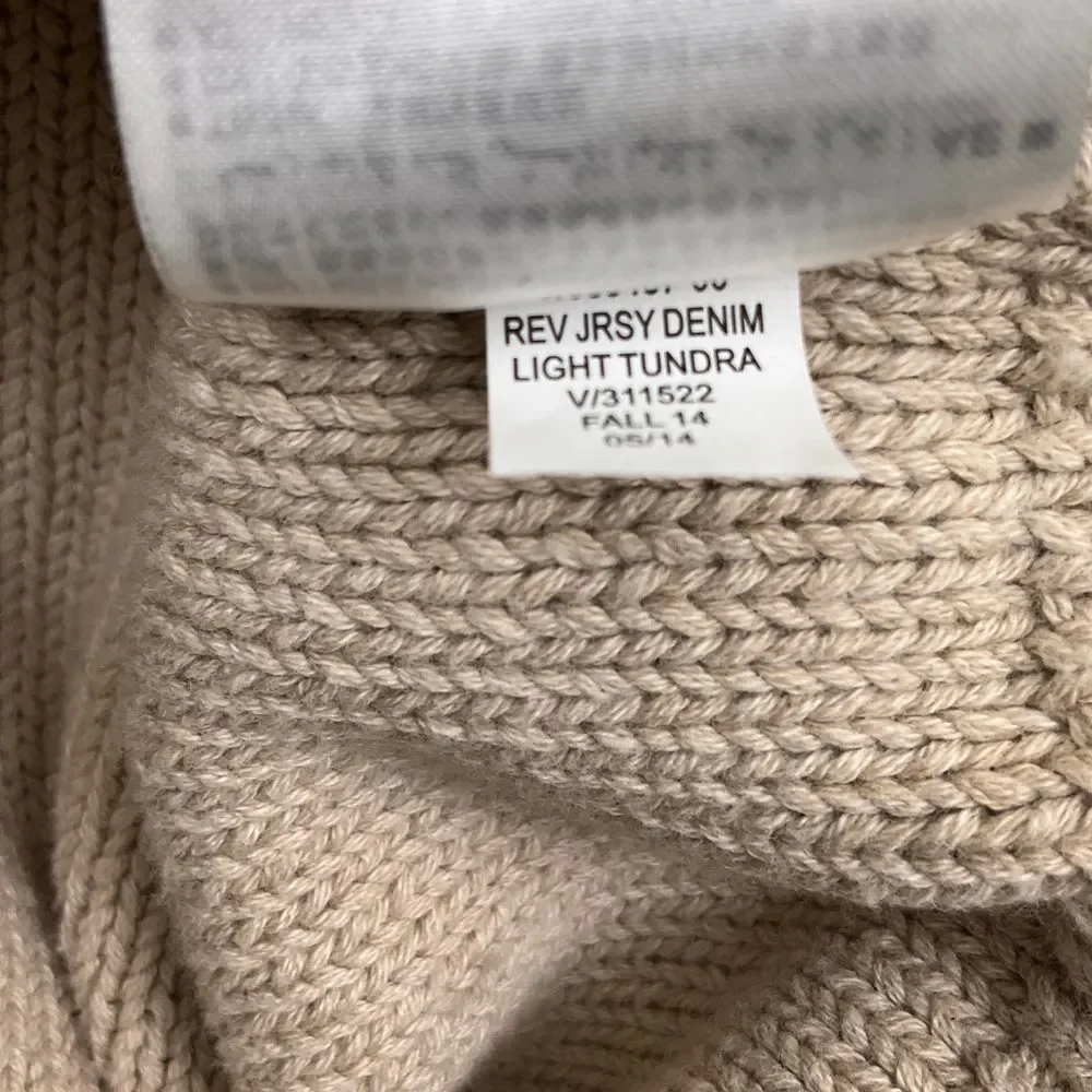 GAP‎ Cardigan Men L Beige Cotton Knit Classic Grandpa Retro Academia Sweater